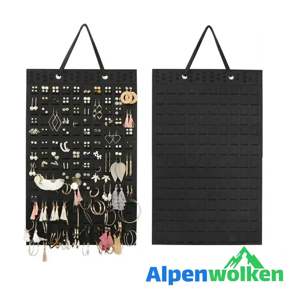 Alpenwolken - Hängender Schmuck-Organizer aus Filz Schwarz