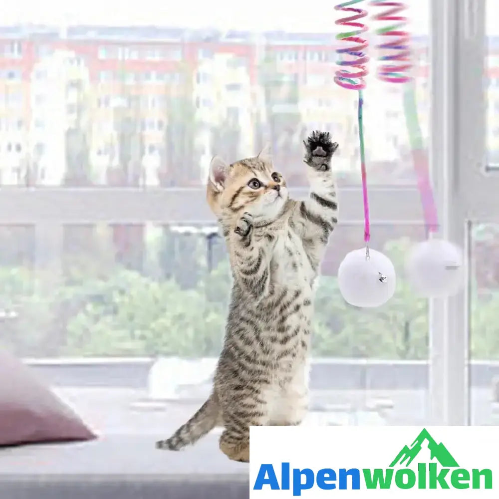 Alpenwolken - Hängendes Frühlings-Plüschball Katzen Spielzeug