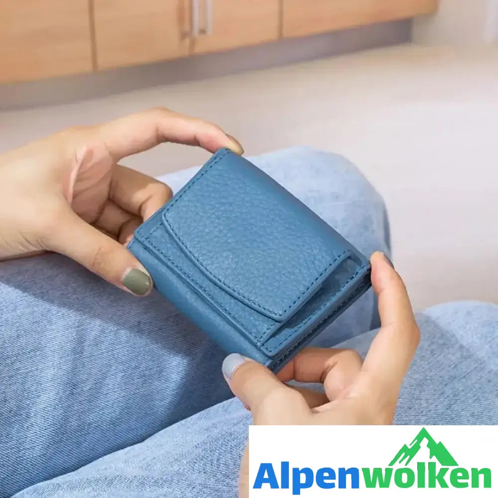 Alpenwolken - Handgefertigte RFID-Geldbörse aus weichem Leder