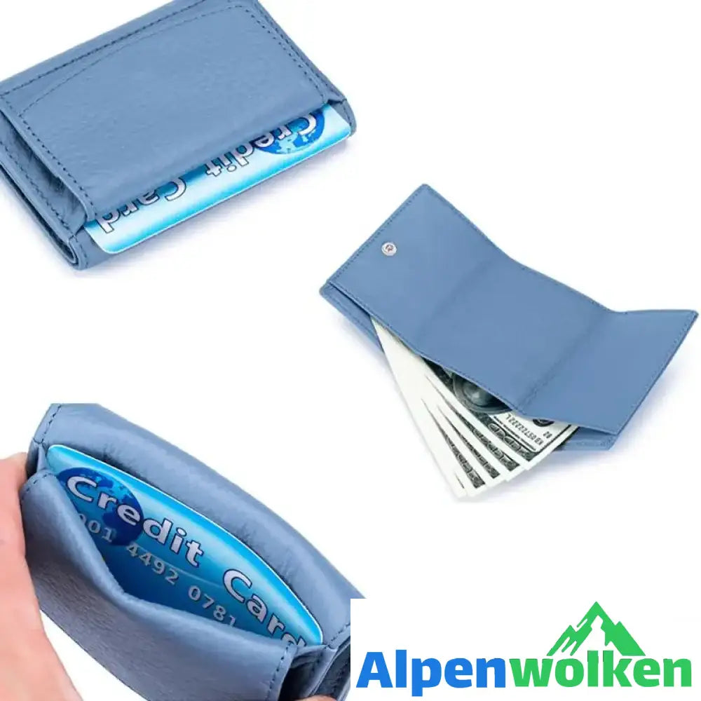 Alpenwolken - Handgefertigte RFID-Geldbörse aus weichem Leder