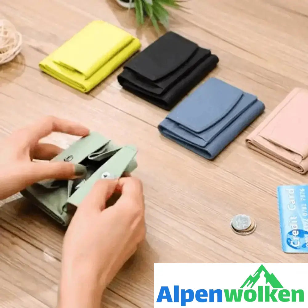 Alpenwolken - Handgefertigte RFID-Geldbörse aus weichem Leder