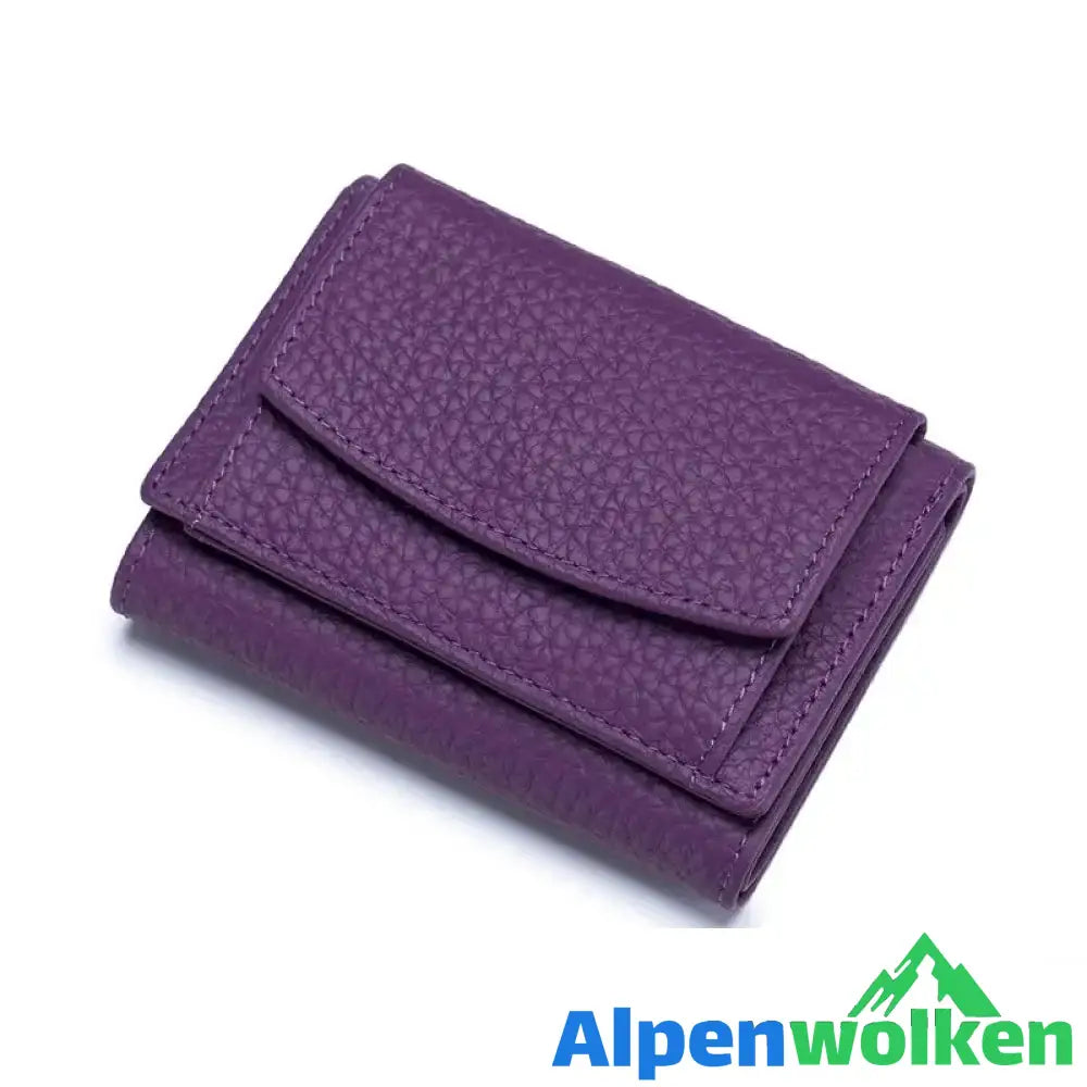 Alpenwolken - Handgefertigte RFID-Geldbörse aus weichem Leder Lila