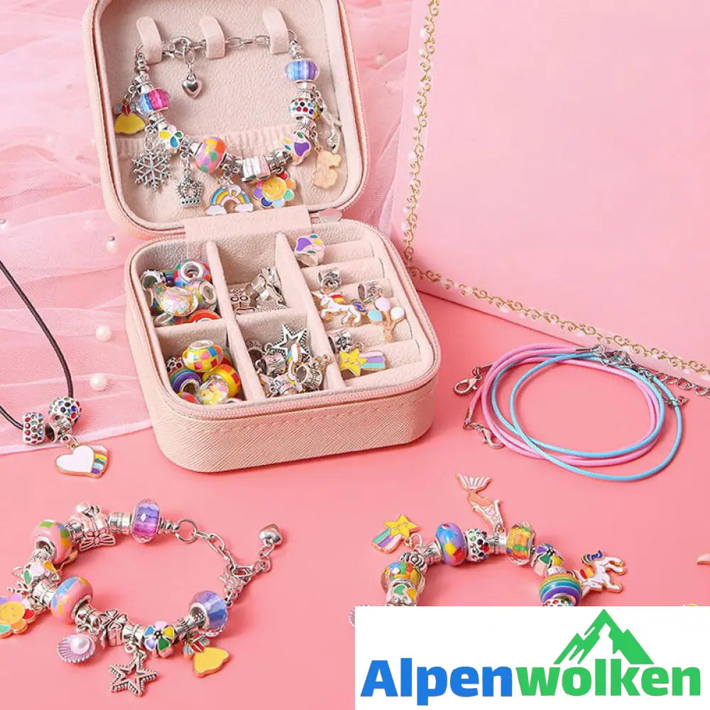 Alpenwolken - Handgefertigtes Perlenarmband-Set für Kinder