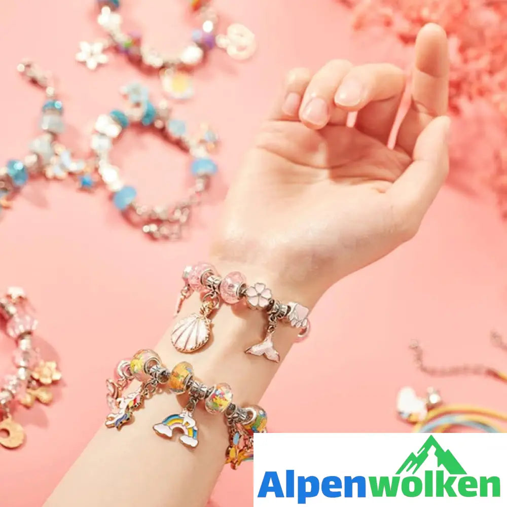 Alpenwolken - Handgefertigtes Perlenarmband-Set für Kinder