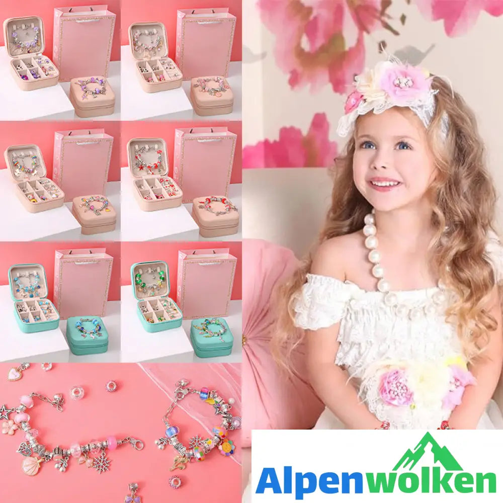 Alpenwolken - Handgefertigtes Perlenarmband-Set für Kinder