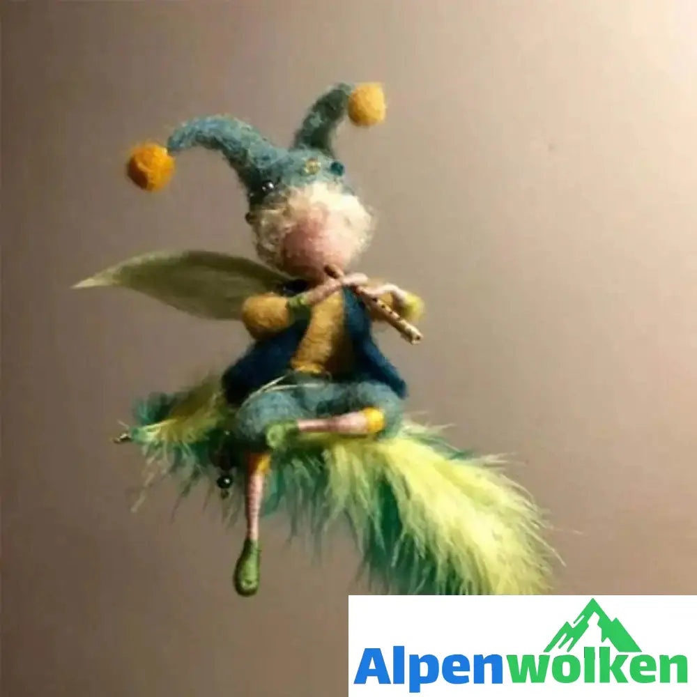 Alpenwolken - Handgemachte kleine Fee DIY Wollnadelfilz-Handwerksset-schlüsselanhänger häkelntiere E