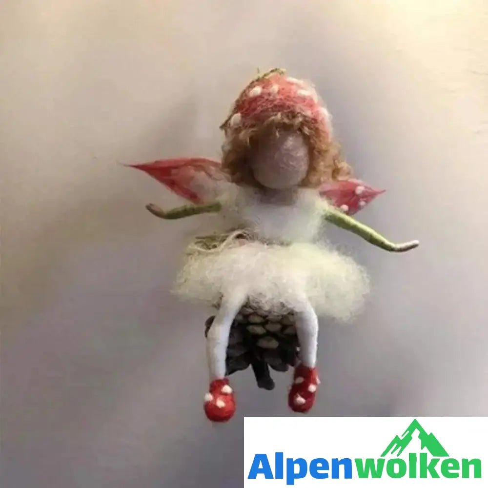 Alpenwolken - Handgemachte kleine Fee DIY Wollnadelfilz-Handwerksset-schlüsselanhänger häkelntiere H