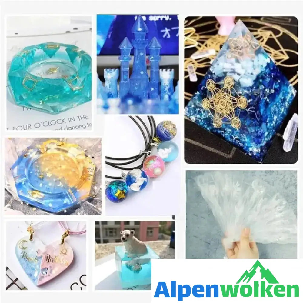 Alpenwolken - Handgemachtes Kristall Kleber-Formset