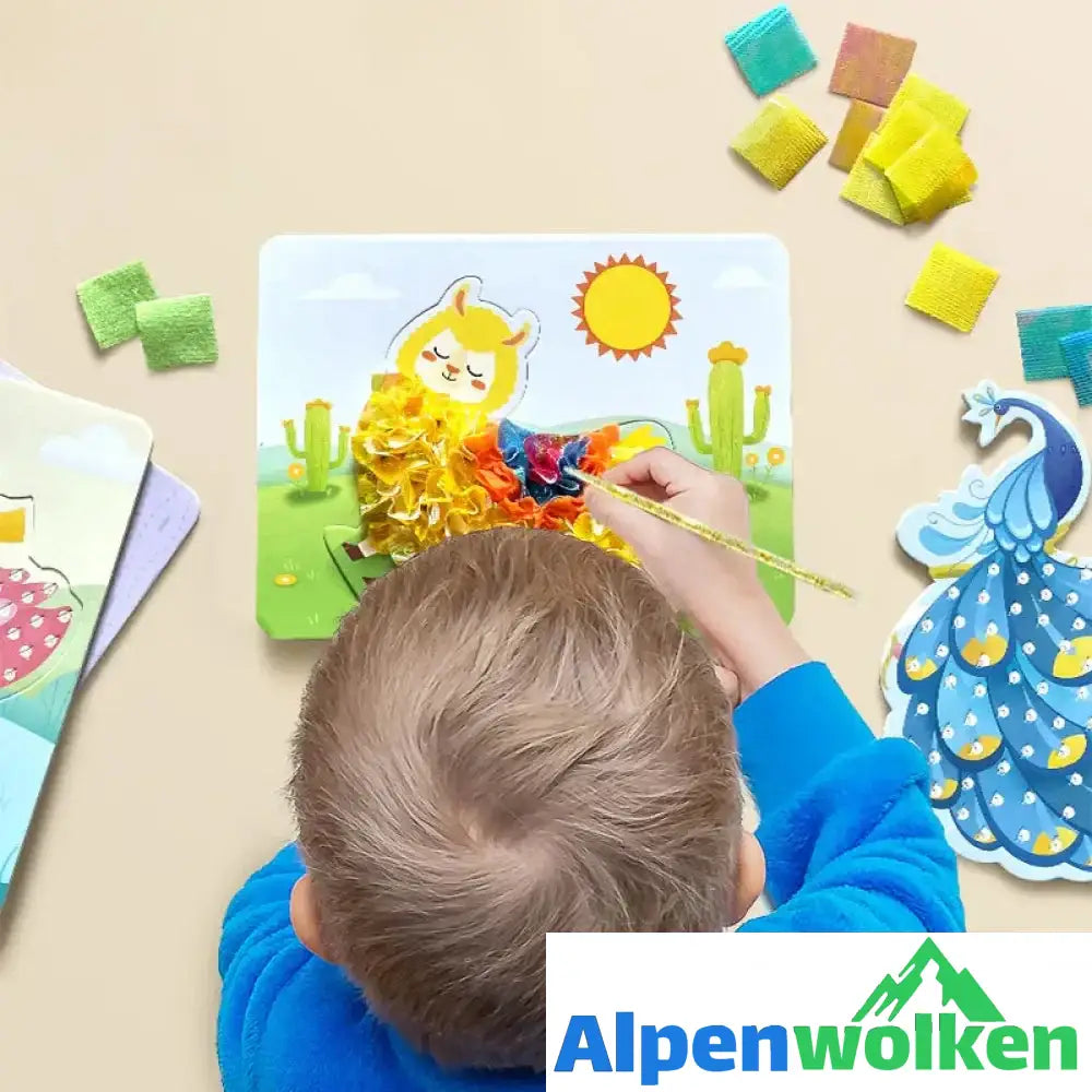 Alpenwolken - Handmalerei für Kinder