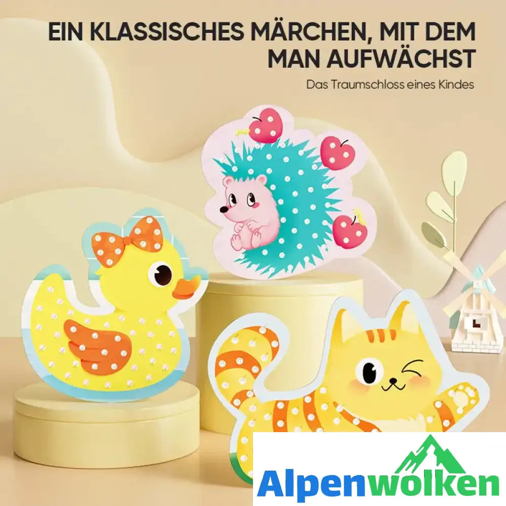 Alpenwolken - Handmalerei für Kinder