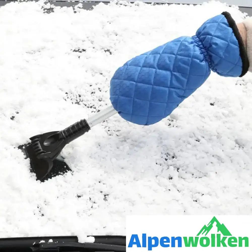 Alpenwolken - Handschuhe mit Schneeschaufel Schneeschaber ausziehbar blau