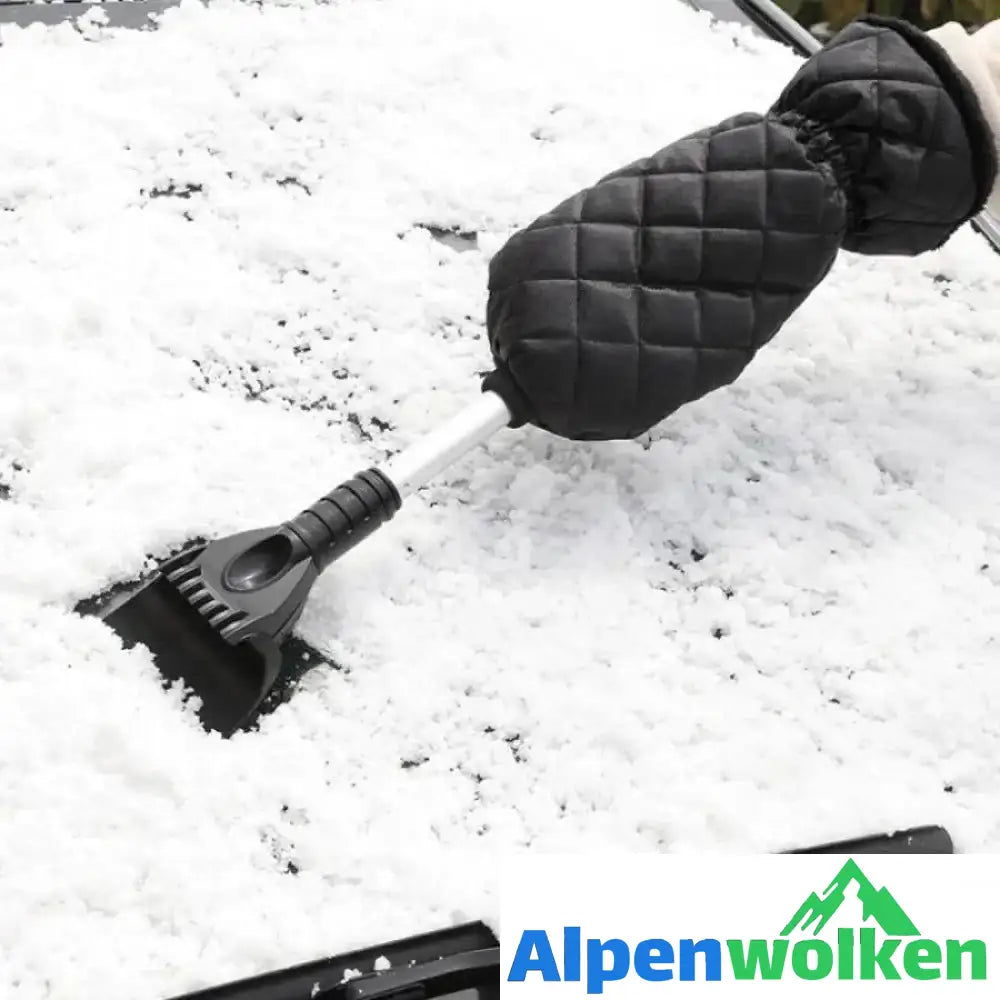 Alpenwolken - Handschuhe mit Schneeschaufel Schneeschaber ausziehbar schwarz