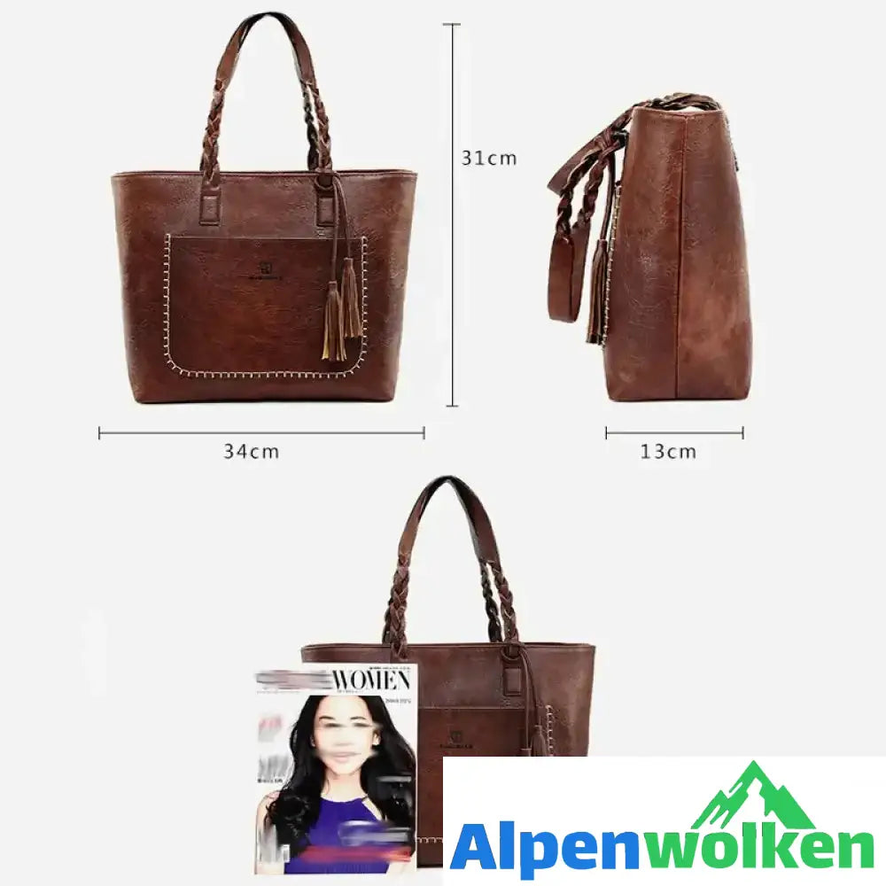 Alpenwolken - Handtaschen aus Leder für Damenmode