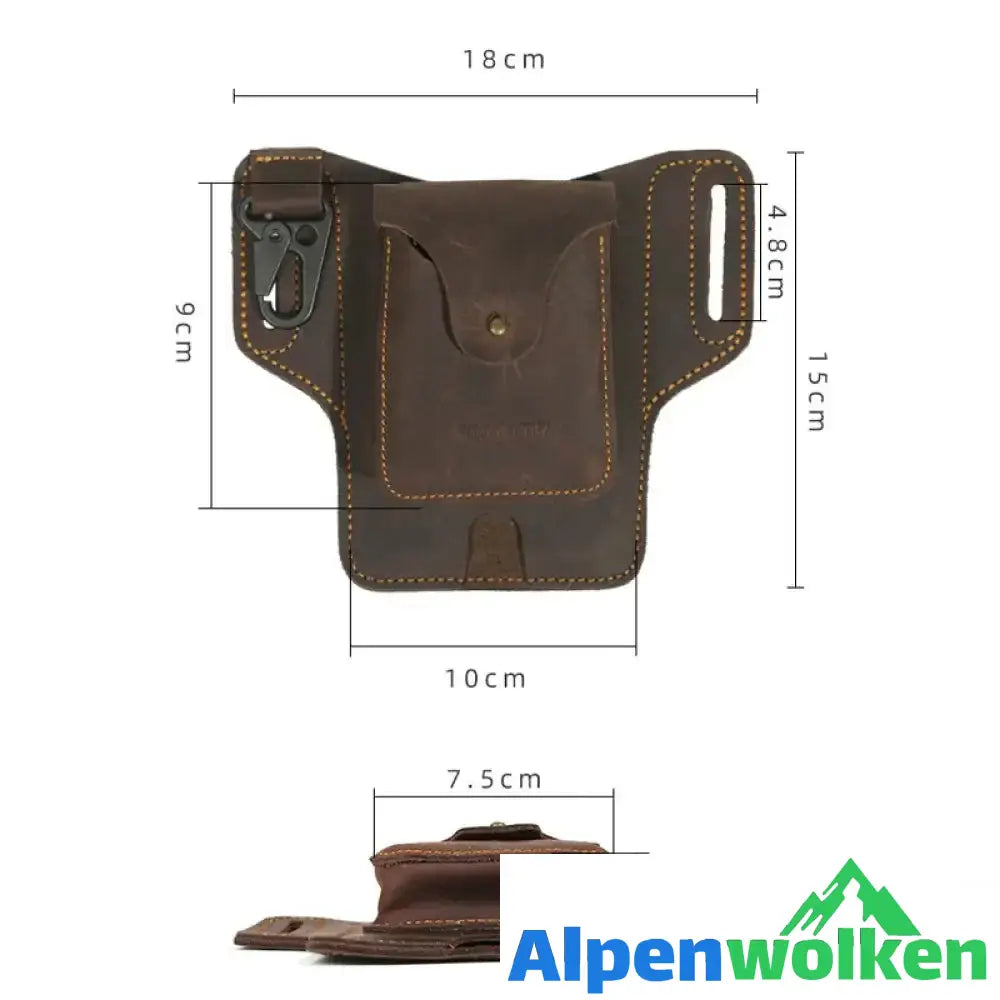 Alpenwolken - Handy-Gürteltasche aus Leder