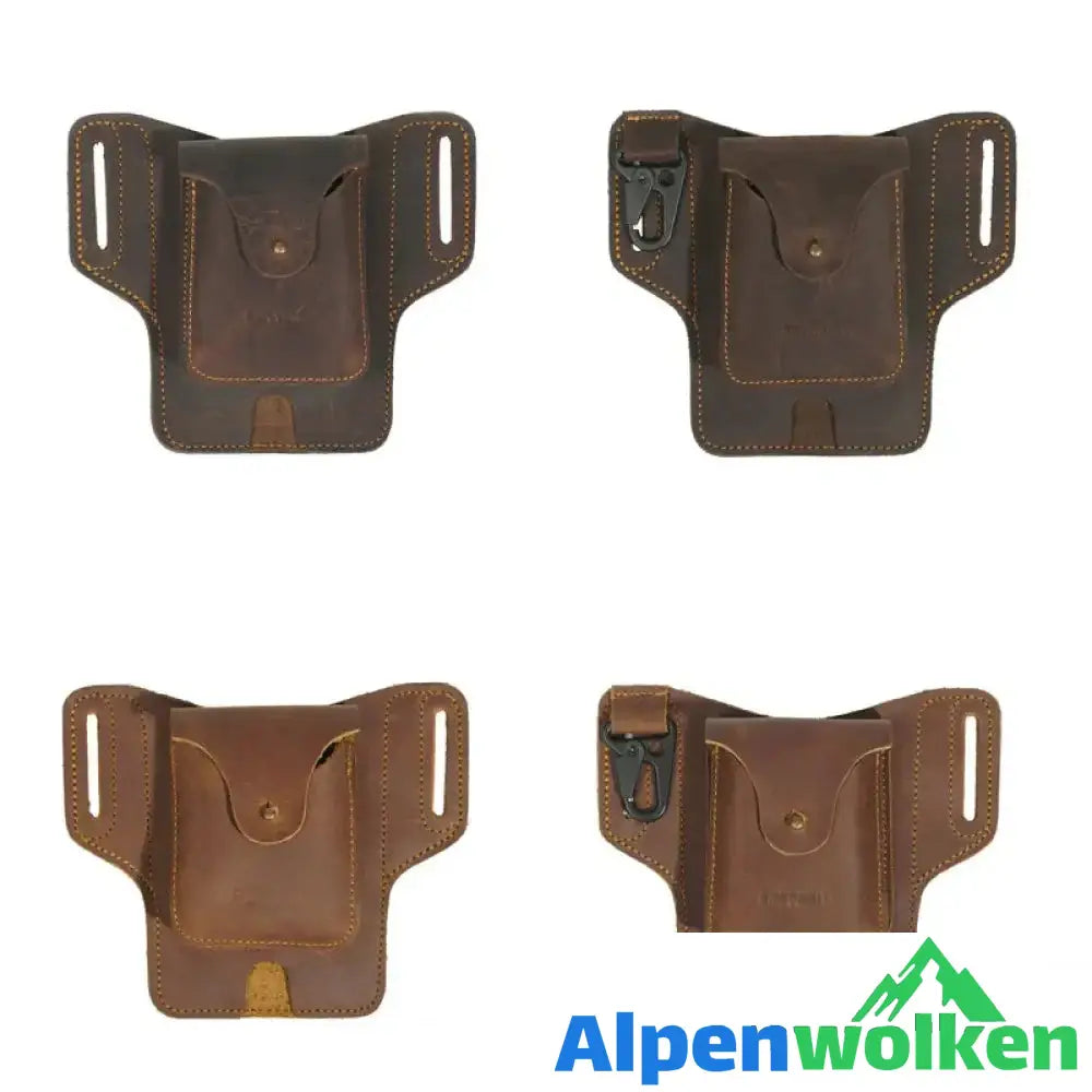 Alpenwolken - Handy-Gürteltasche aus Leder