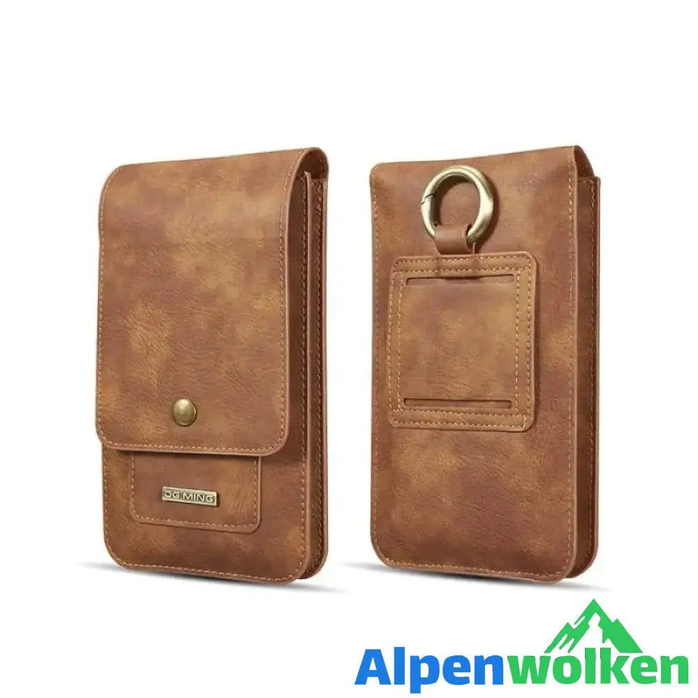 Alpenwolken - Handy Tasche Taille Gürteltasche Braun