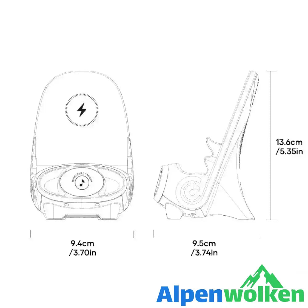 Alpenwolken - Handyhalter für kabelloses Laden