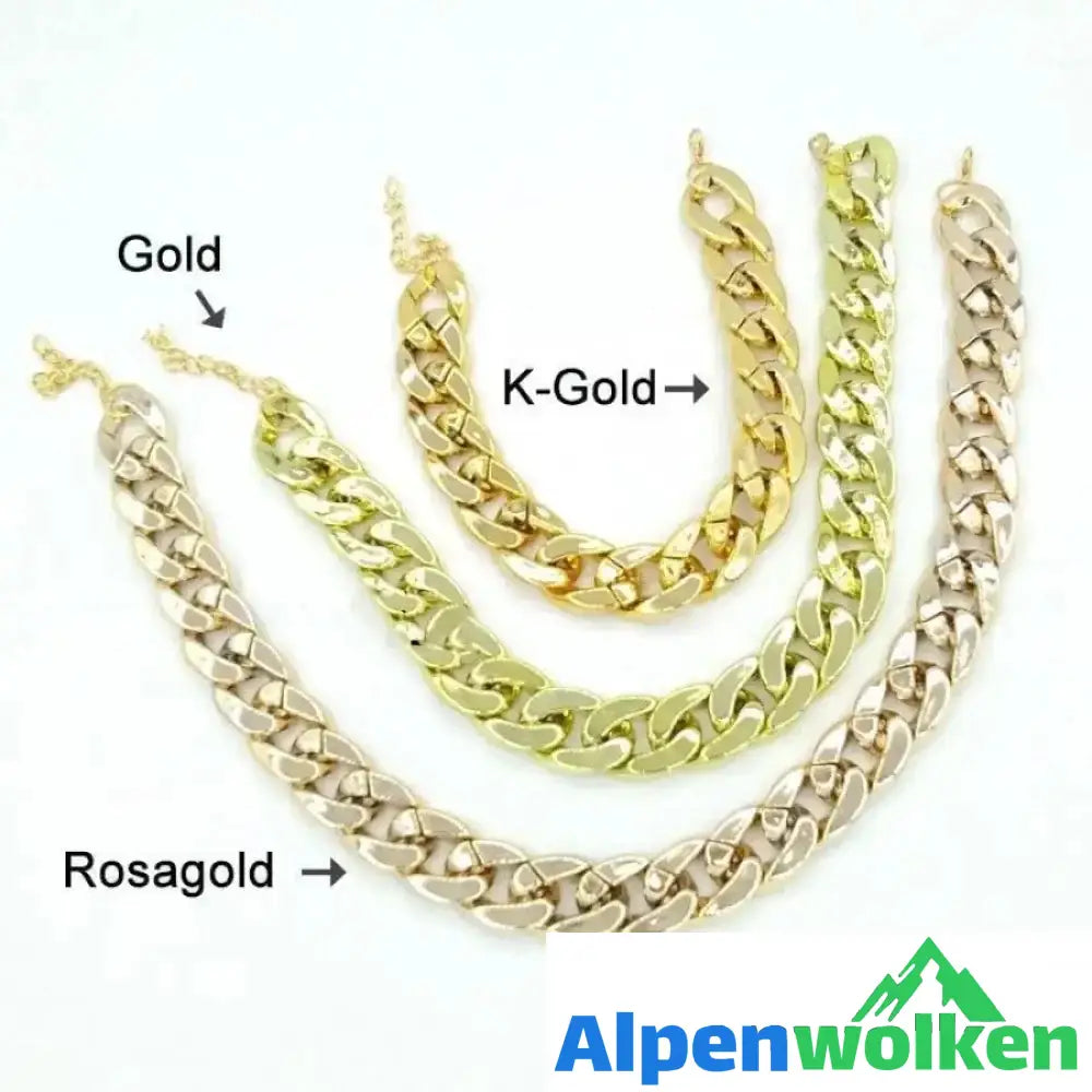 Alpenwolken - Haustier Schmuck Dicke Goldkette Halsband