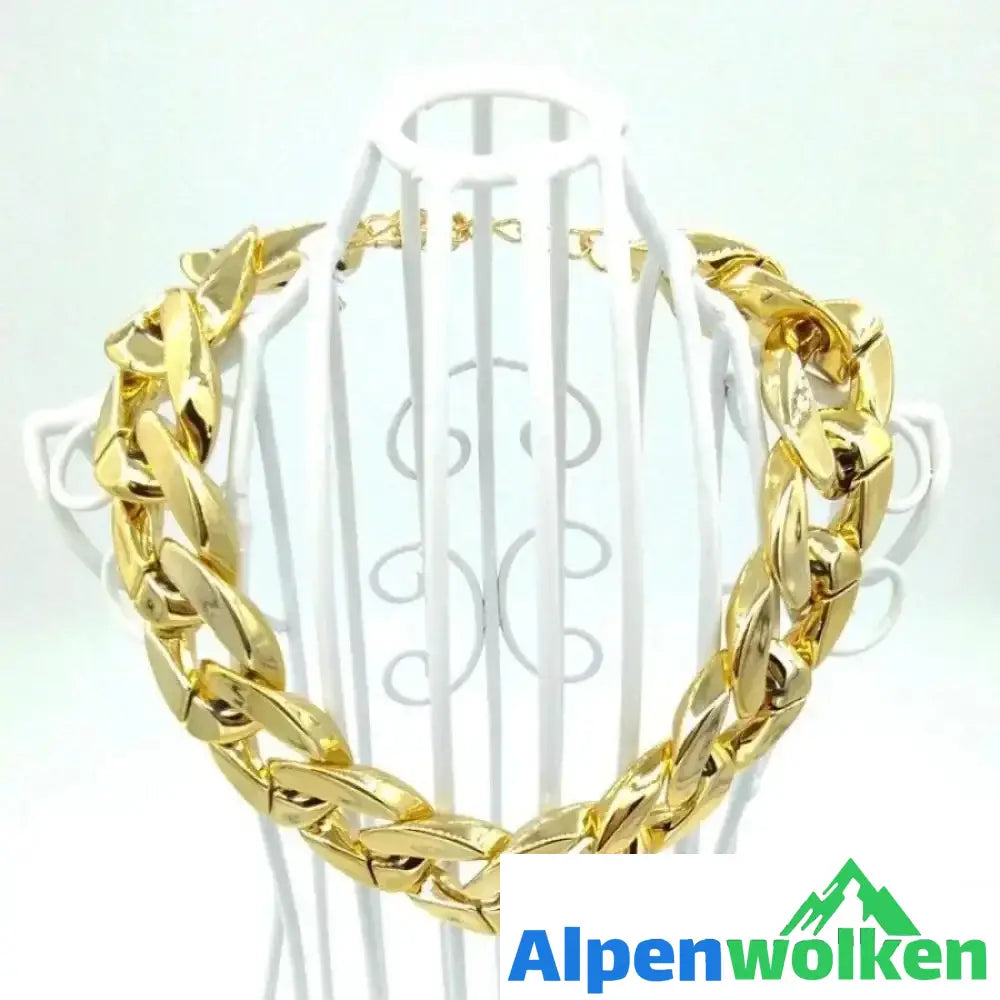 Alpenwolken - Haustier Schmuck Dicke Goldkette Halsband