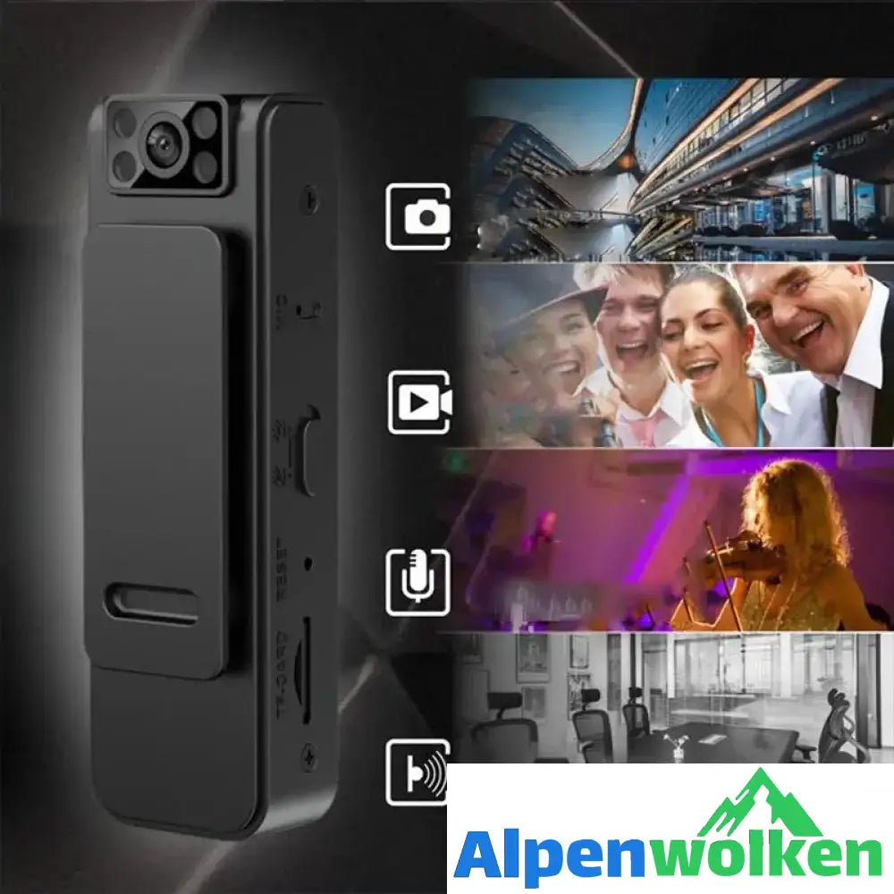 Alpenwolken - HD-Kamera mit magnetischem Rückclip