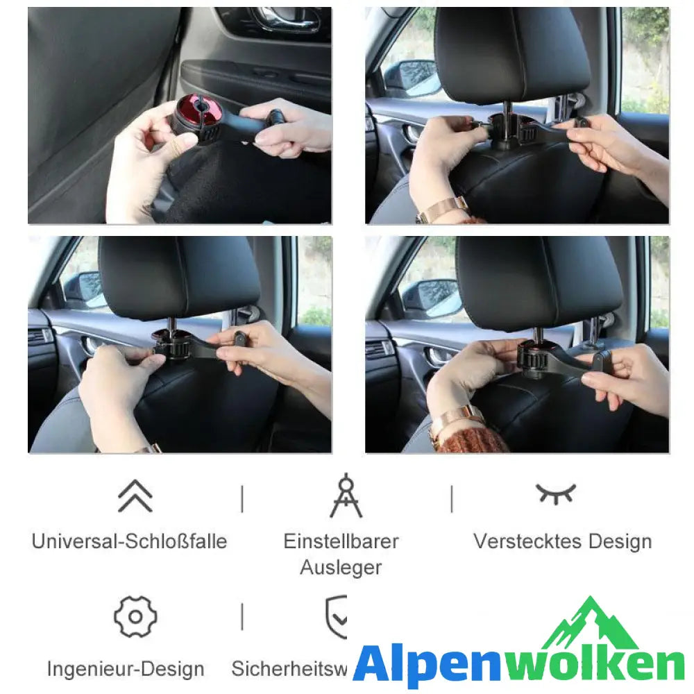 Alpenwolken - Heckhaken für Autositze mit Handyhalterung