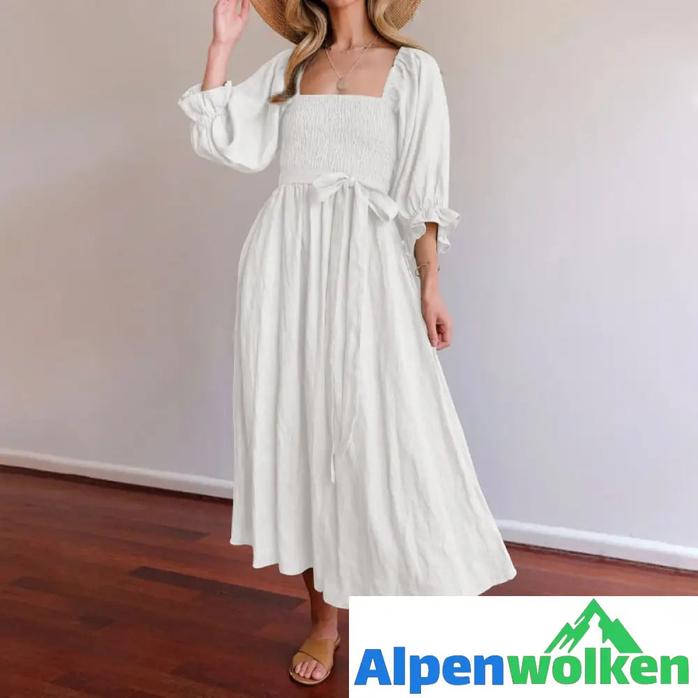 Alpenwolken - 🔥heißer Ausverkauf🔥Kleid mit Rüschen und Laternenärmeln