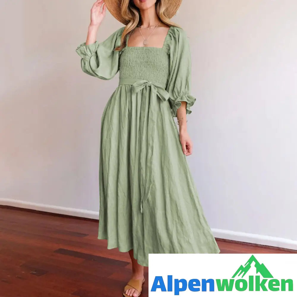 Alpenwolken - 🔥heißer Ausverkauf🔥Kleid mit Rüschen und Laternenärmeln