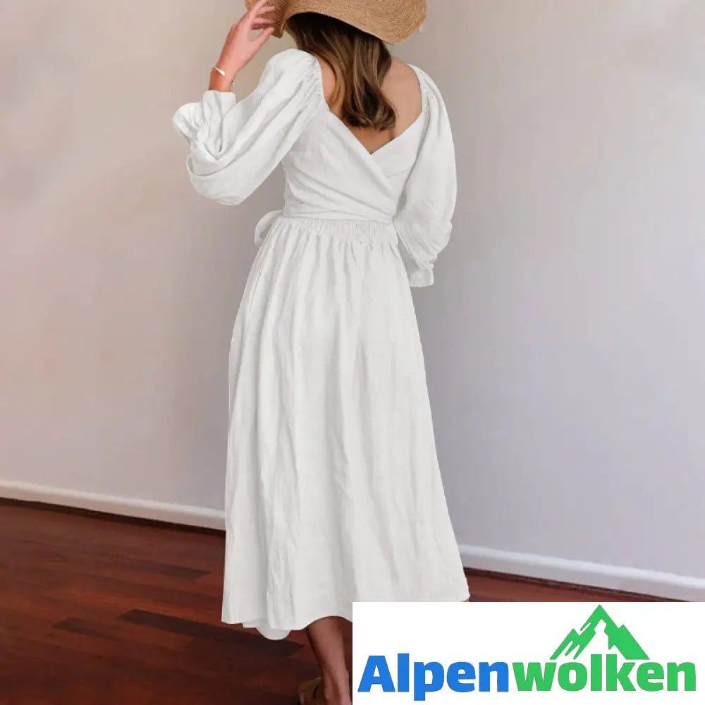 Alpenwolken - 🔥heißer Ausverkauf🔥Kleid mit Rüschen und Laternenärmeln