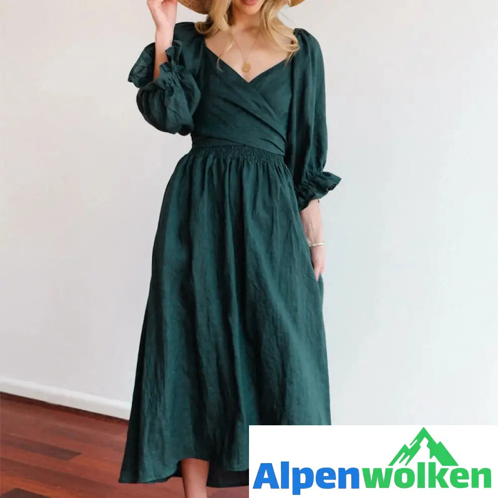 Alpenwolken - 🔥heißer Ausverkauf🔥Kleid mit Rüschen und Laternenärmeln