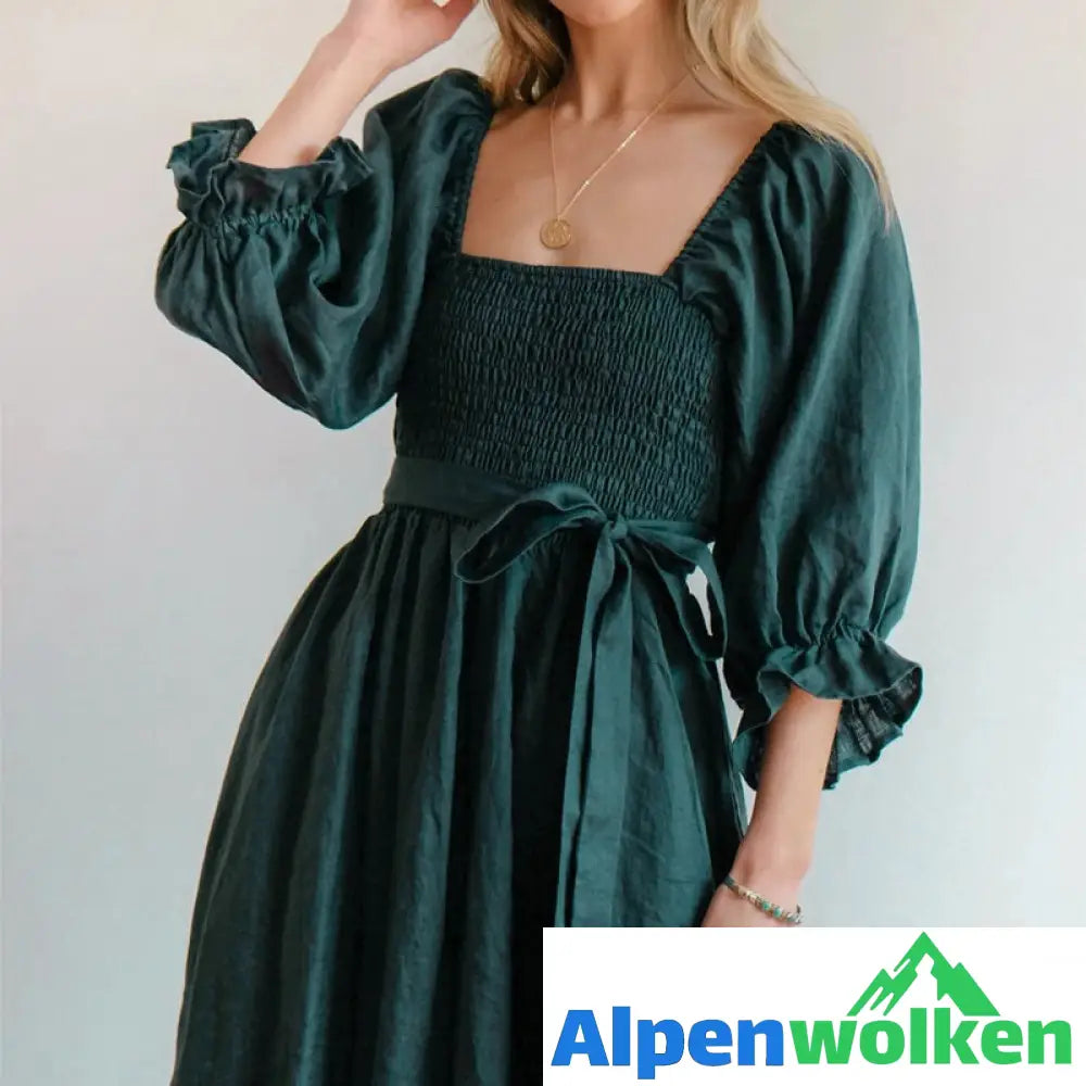 Alpenwolken - 🔥heißer Ausverkauf🔥Kleid mit Rüschen und Laternenärmeln