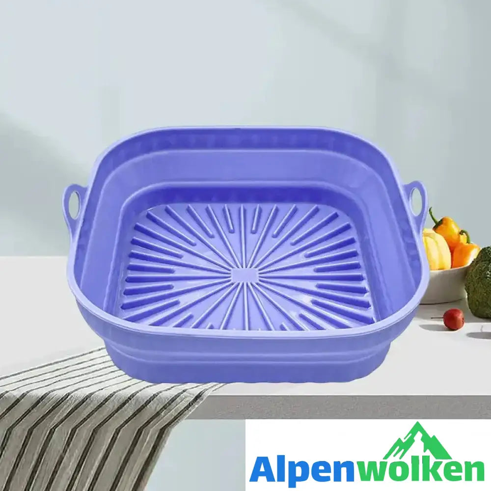 Alpenwolken - Heißluftfritteuse Grillpfanne aus Silikon Blau Quadratisch