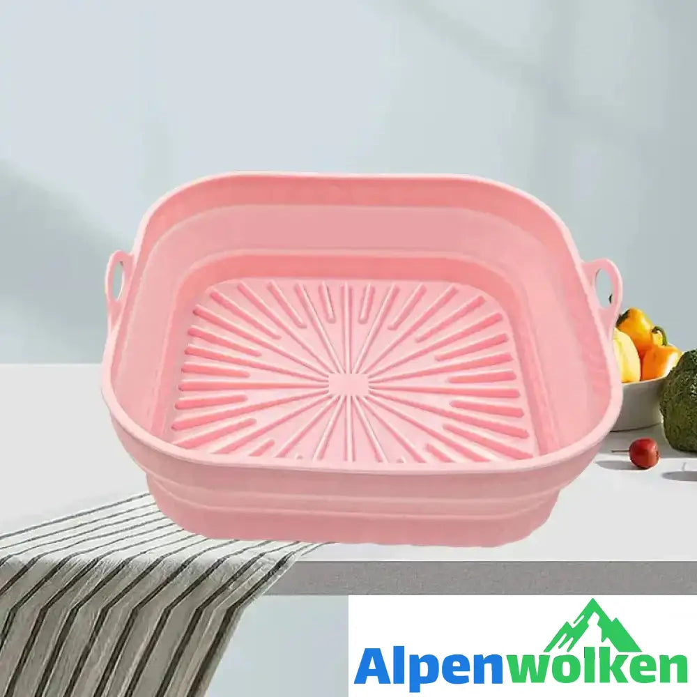 Alpenwolken - Heißluftfritteuse Grillpfanne aus Silikon Rosa Quadratisch