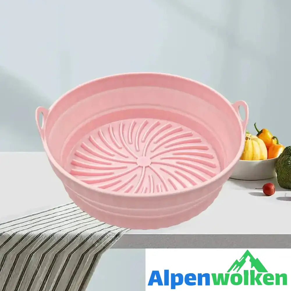 Alpenwolken - Heißluftfritteuse Grillpfanne aus Silikon Rosa Rund