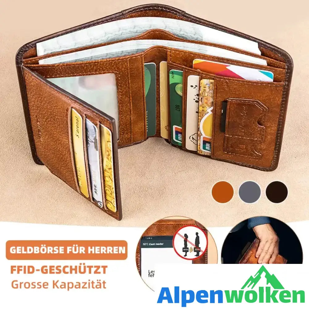 Alpenwolken - Herr kurze Lederbrieftasche