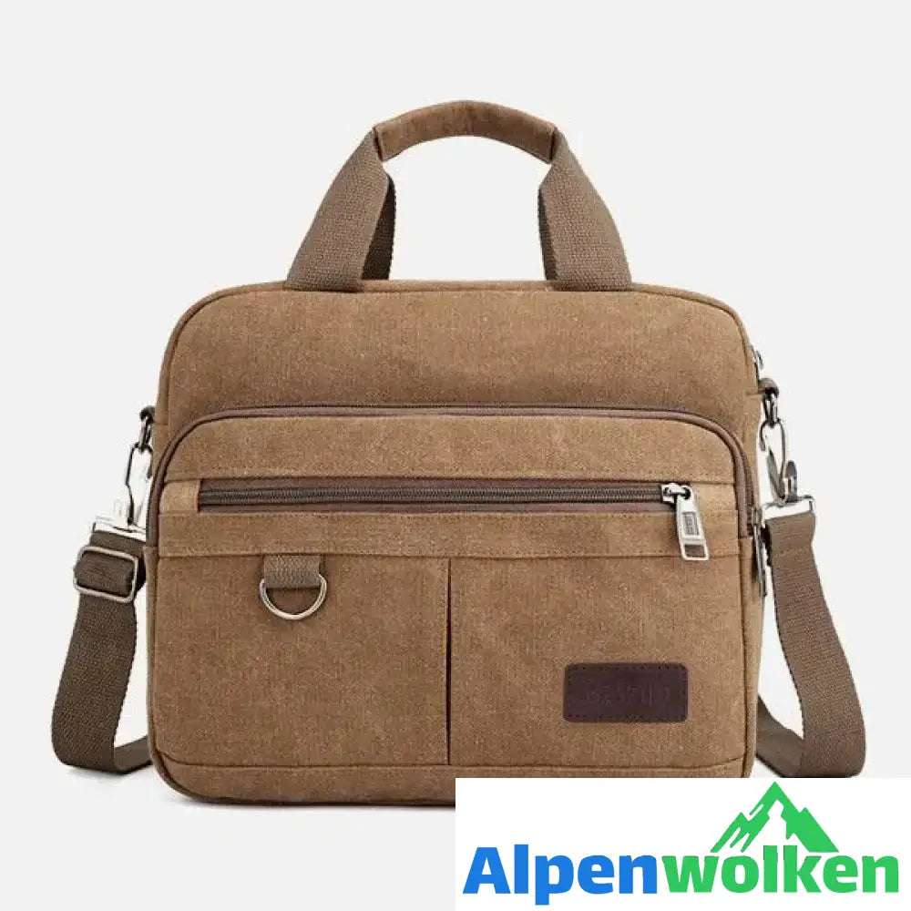 Alpenwolken - Herren Business Handtasche Umhängetasche mit großem Fassungsvermögen Braun