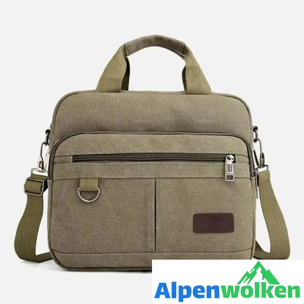 Alpenwolken - Herren Business Handtasche Umhängetasche mit großem Fassungsvermögen Grün