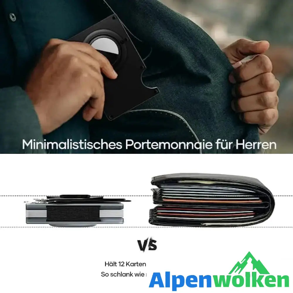 Alpenwolken - Herren-Kartenhalter aus Metall und Aluminium