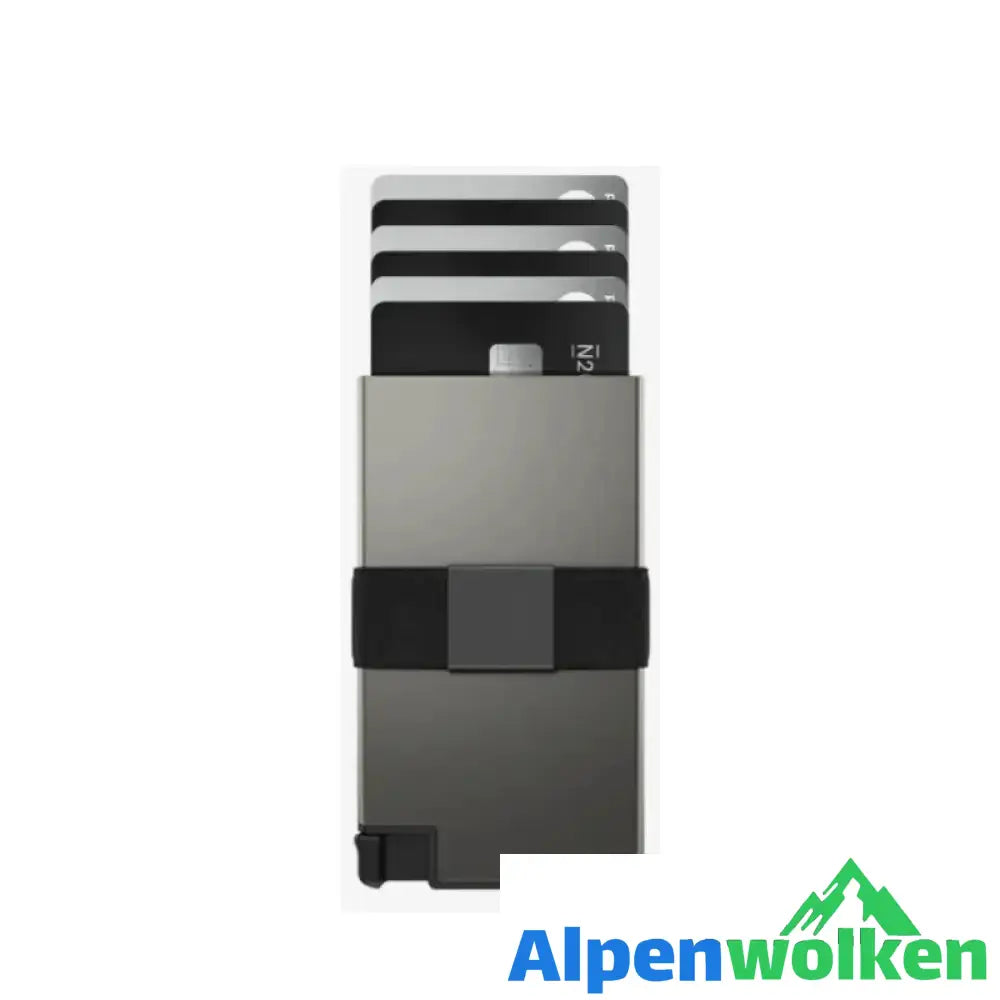 Alpenwolken - Herren-Kartenhalter aus Metall und Aluminium Grau