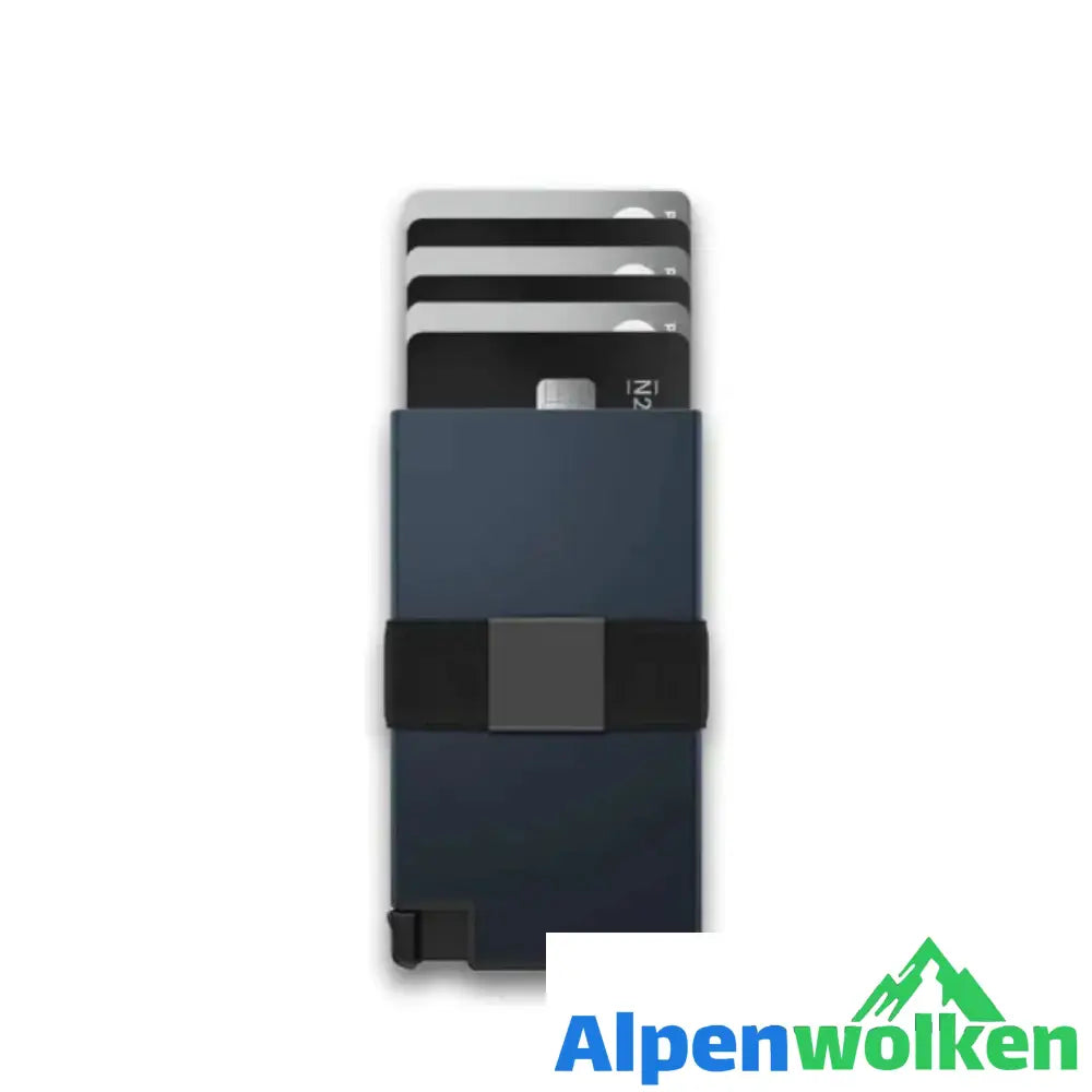 Alpenwolken - Herren-Kartenhalter aus Metall und Aluminium Marineblau