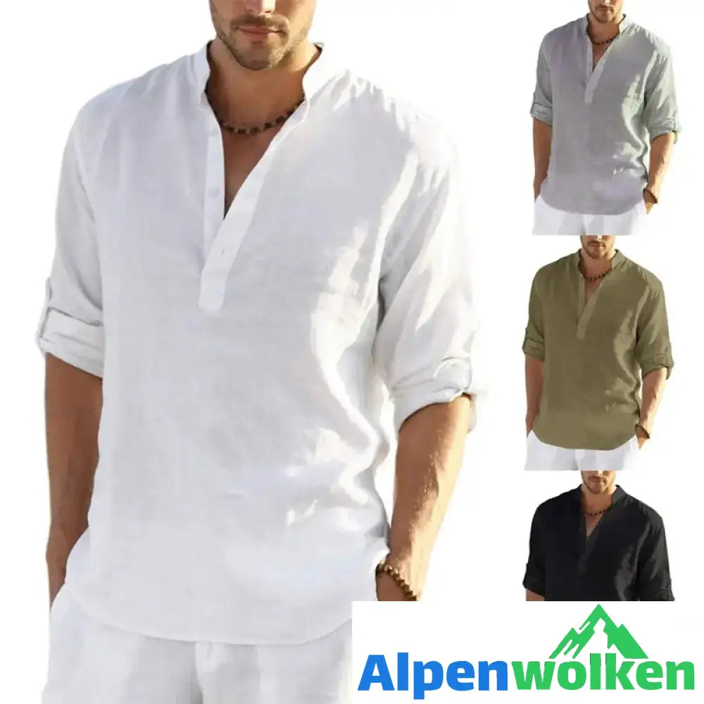 Alpenwolken - Herren Lässiges Hippie-T-Shirt