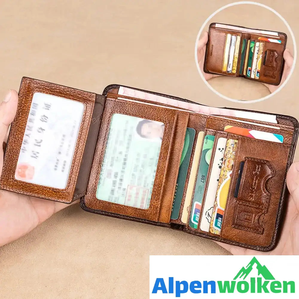 Alpenwolken - Herren Retro-Geldbörse aus PU-Leder mit RFID-Blockierung