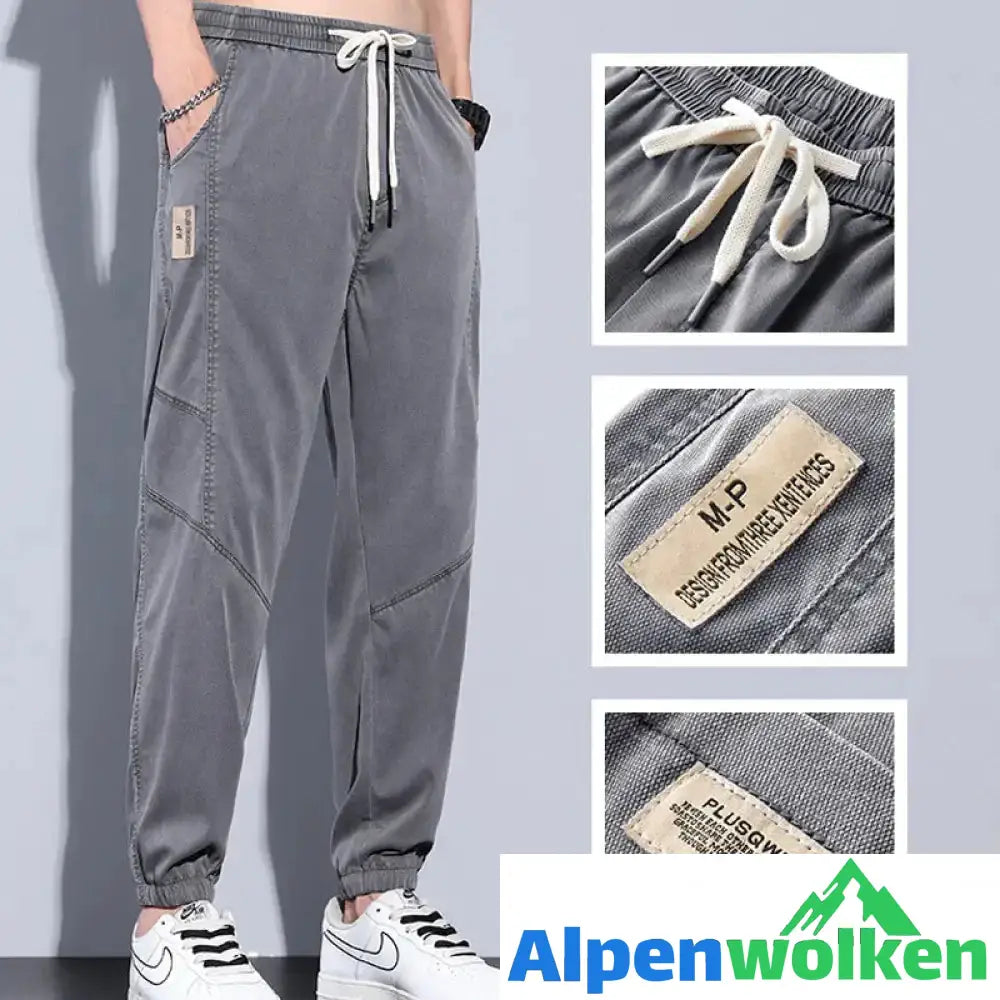 Alpenwolken - Herren Sommer Dünne Lockere Freizeithose