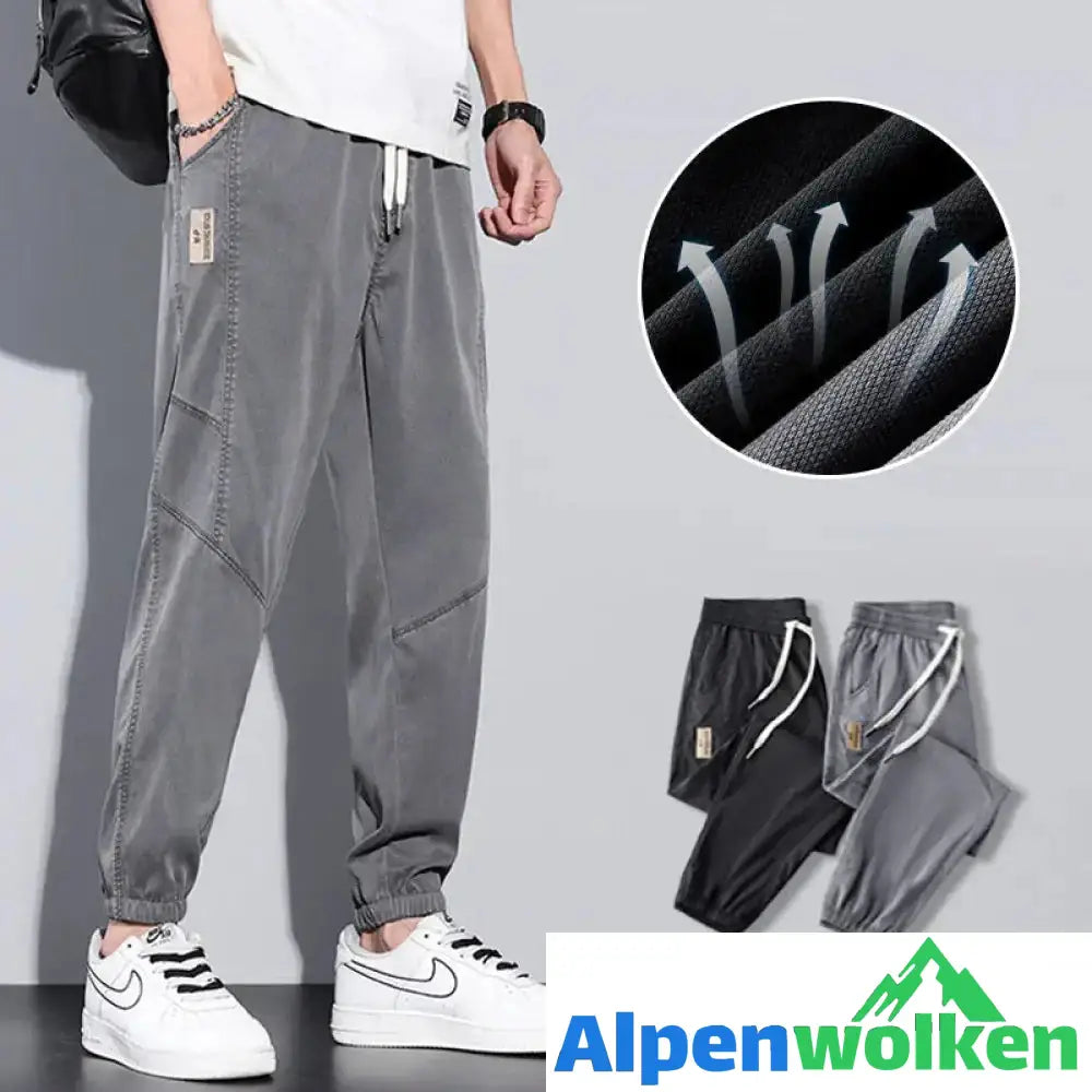 Alpenwolken - Herren Sommer Dünne Lockere Freizeithose