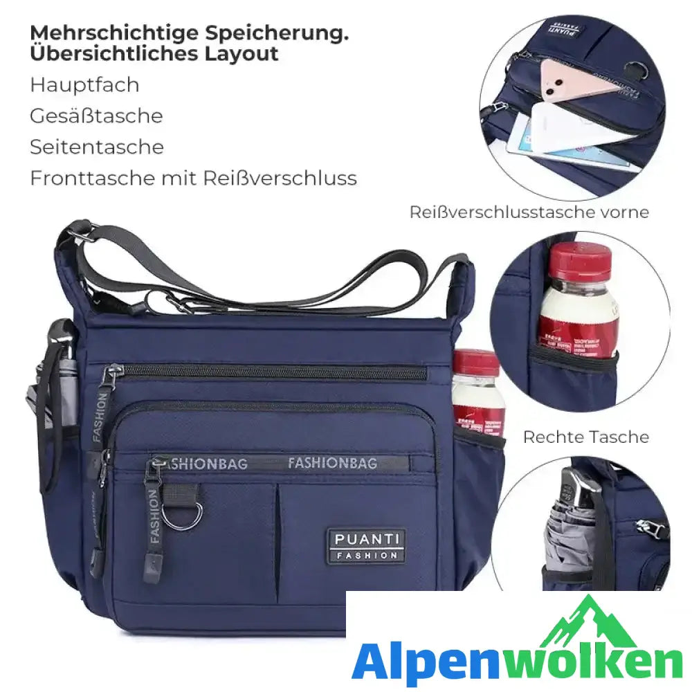 Alpenwolken - Herren Umhängetasche mit mehreren Taschen