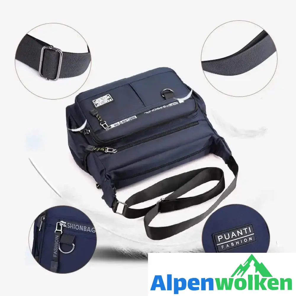 Alpenwolken - Herren Umhängetasche mit mehreren Taschen