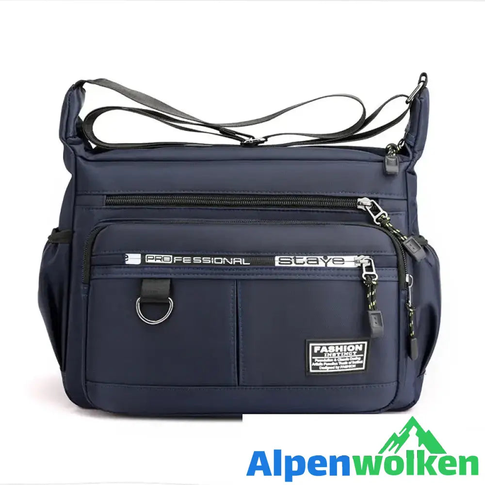 Alpenwolken - Herren Umhängetasche mit mehreren Taschen Blau