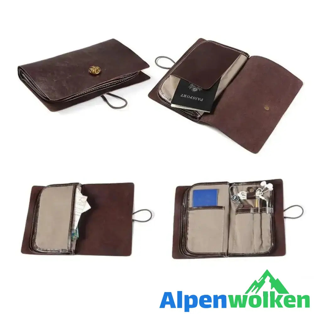 Alpenwolken - Herren Vintage Kartenhalter lange Brieftasche