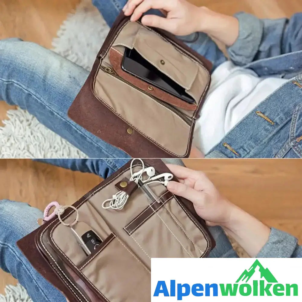 Alpenwolken - Herren Vintage Kartenhalter lange Brieftasche