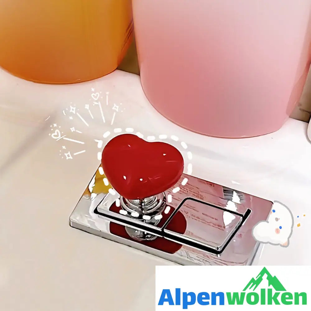 Alpenwolken - 🤍❤️💛Herzförmiger Toilettenknopf