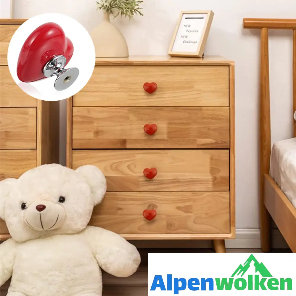 Alpenwolken - 🤍❤️💛Herzförmiger Toilettenknopf 🤍weiß+❤️rot+💛gelb